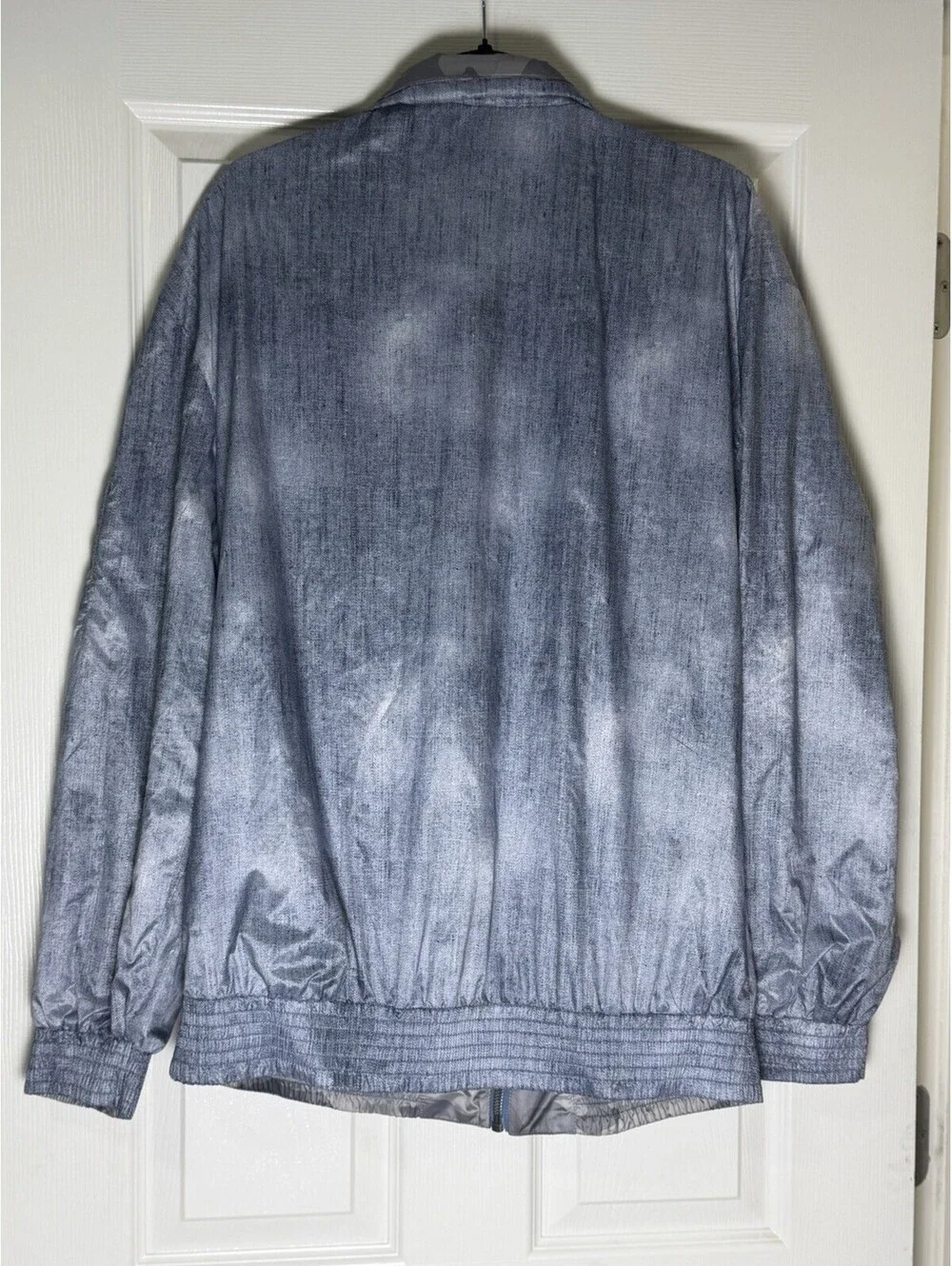 True Religion Men’s Gray Camo Track Jacket Full Zip Pockets Size XL